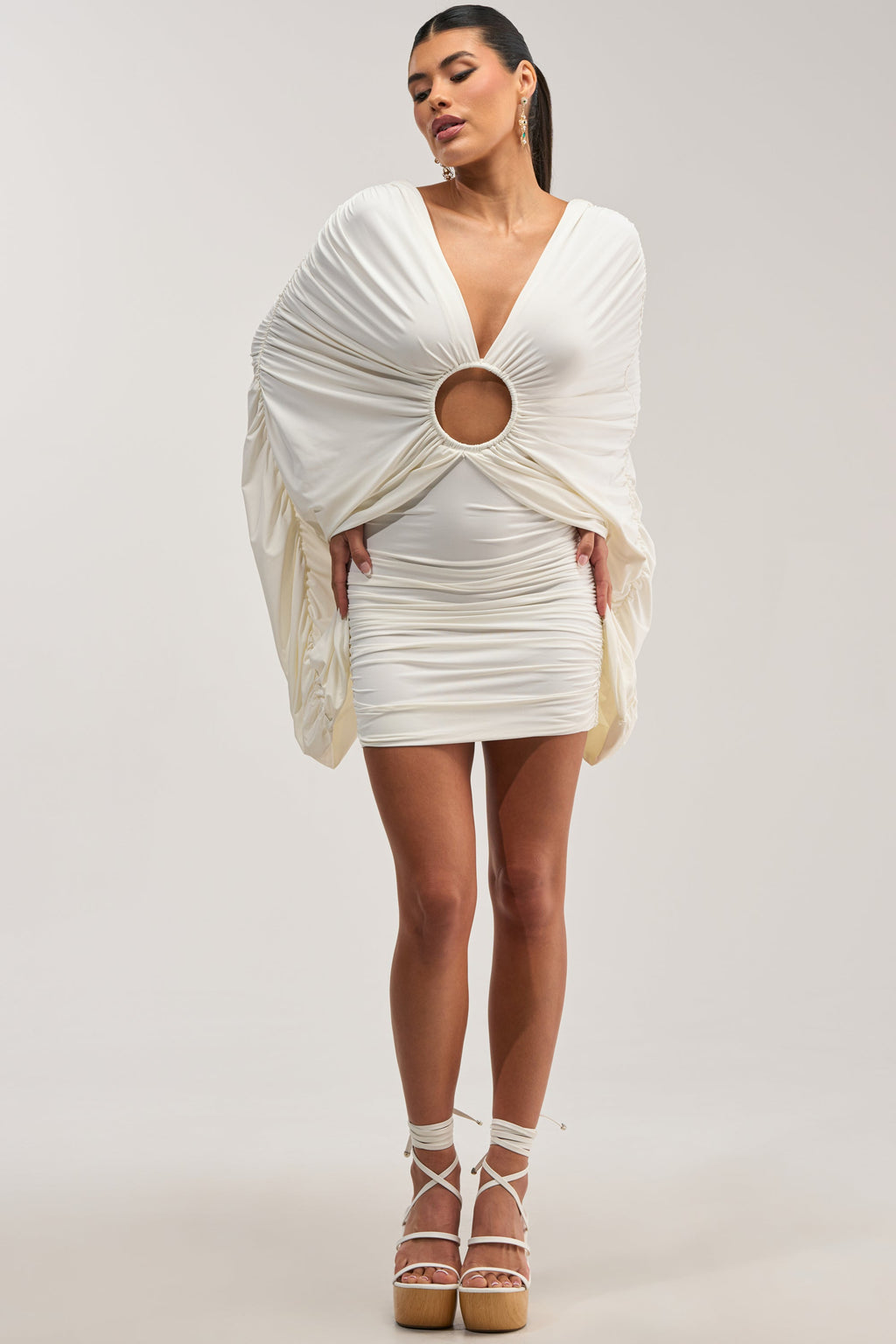 BAD DECISIONS MINI DRESS IN WHITE