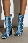 AZALEA WANG RANSOM BLUE MULTI SNAKE BOOTIE