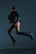 AZALEA WANG RONAN BLACK SLOUCH BOOT