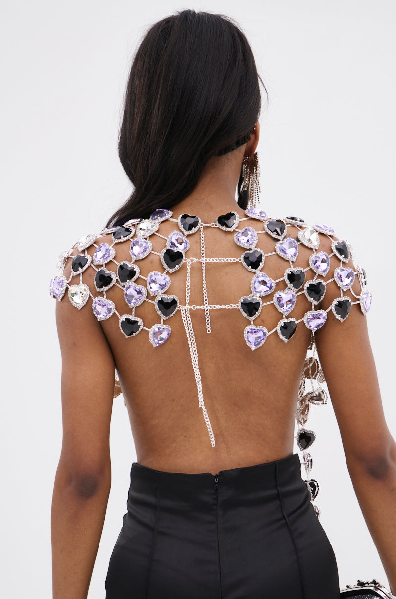 LOVE ON TOP RHINESTONE CHAIN TOP