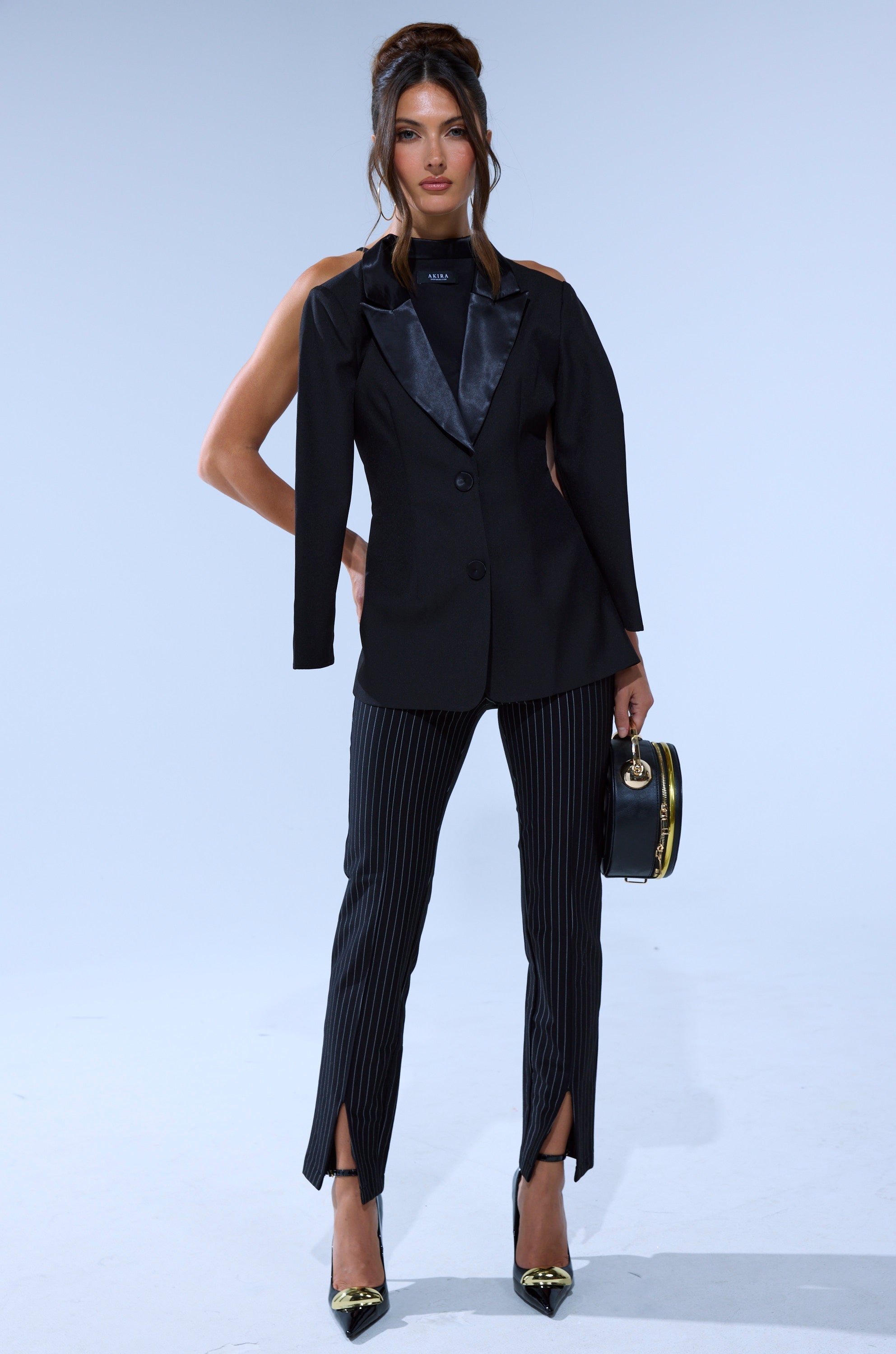 TELL ME ABOUT IT BUTTON DOWN BLAZER BLOUSE
