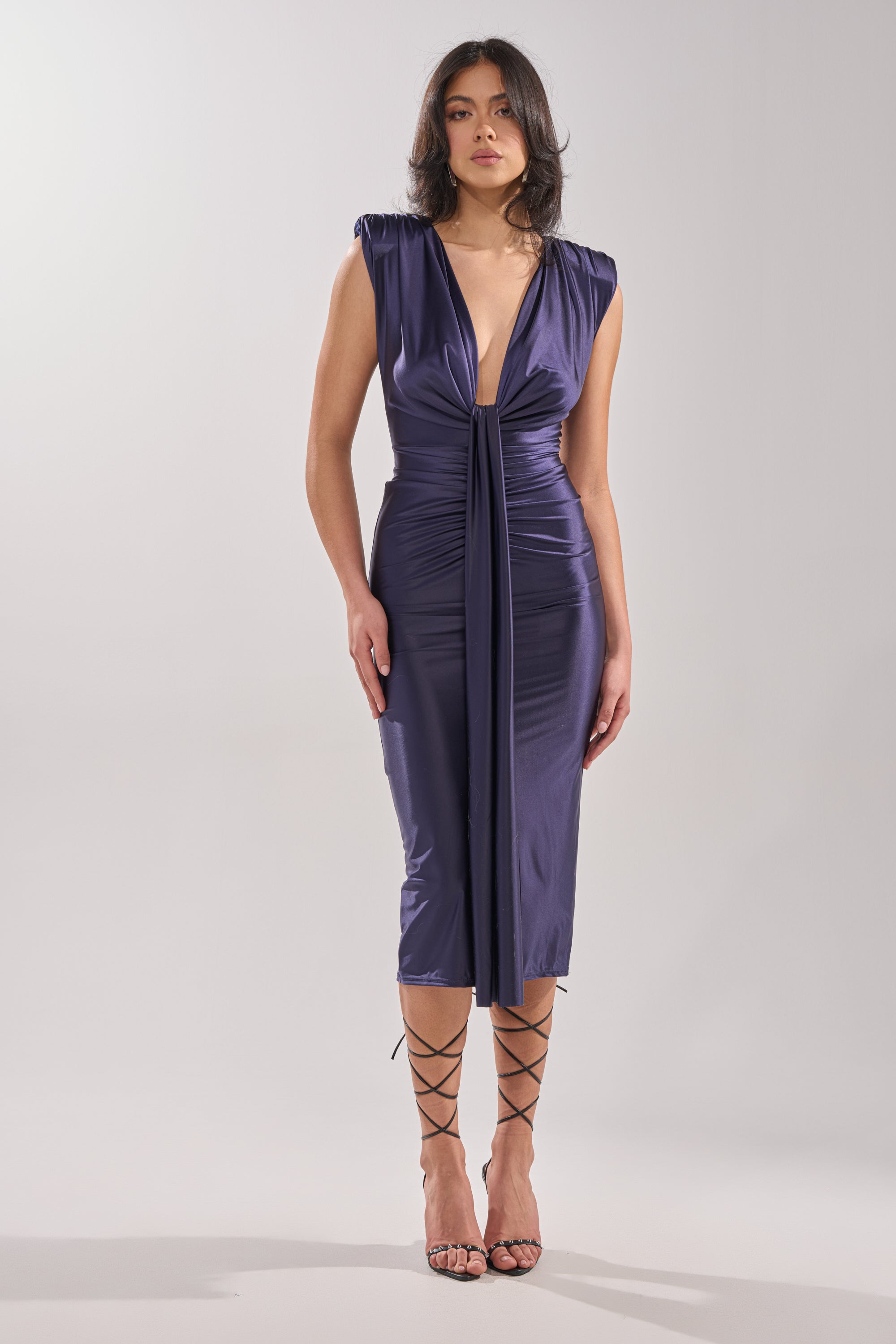 FLY ME OUT SATIN MAXI DRESS