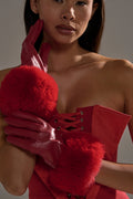 ALL I WANT IS MONEY RED FUR GLOVES