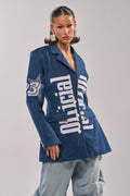 ONE OF ONE BACKLESS DENIM BLAZER