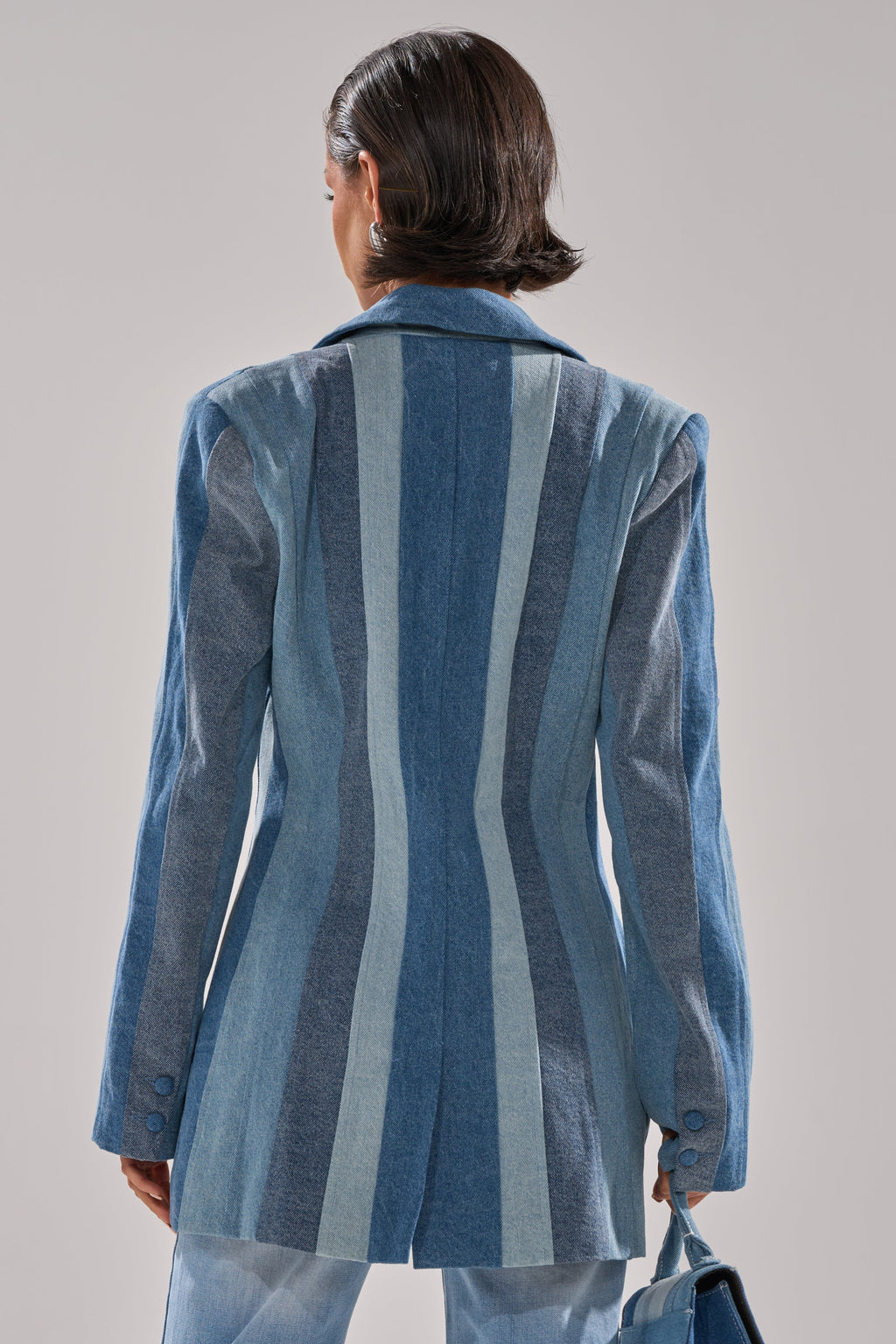 COME SLIDE PATCHWORK DENIM BLAZER