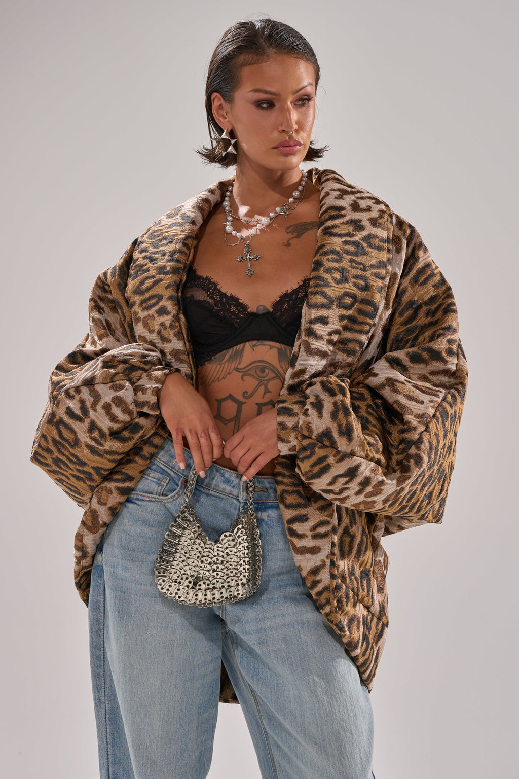 LOLA COCOON COAT IN JACQUARD