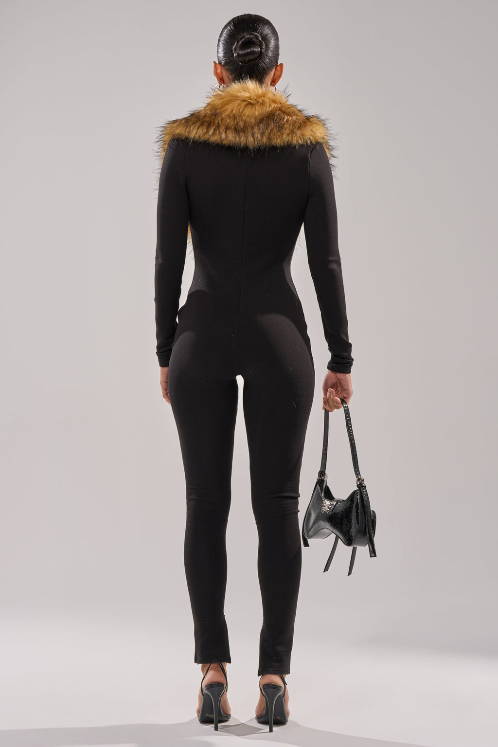 OH HOT DAMN BABY FUR TRIM JUMPSUIT