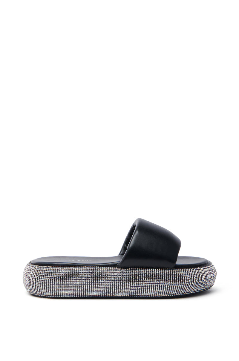 AZALEA WANG SWITZERLAND BLACK RHINESTONE SANDAL