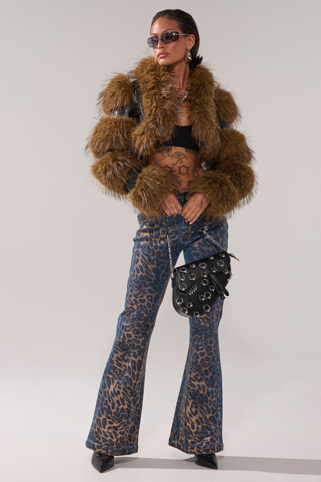 NEW LOVERGIRL ULTRA CROP FUR TRIM MOTO