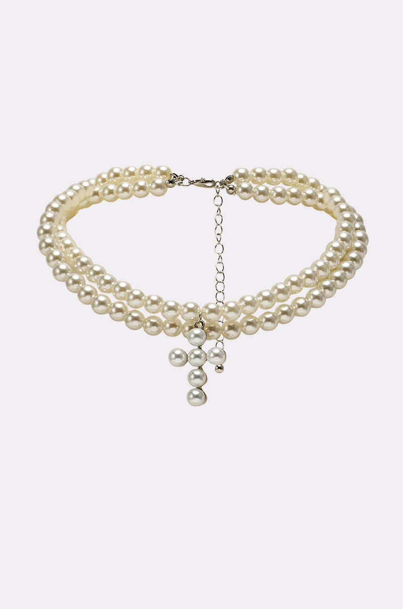 PEARL DREAMING CROSS CHOKER