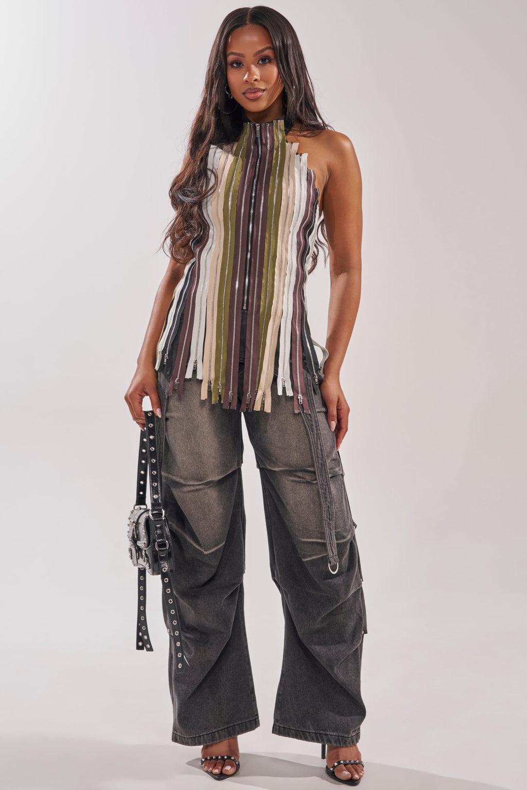 ZIPPED THROUGH SLEEVELESS TOP