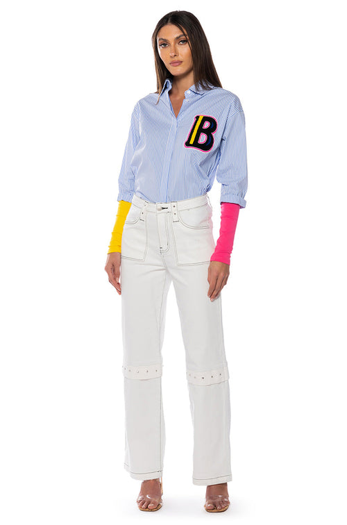ADDY HARDWARE EMBELLISHED RELAXED FIT JEANS