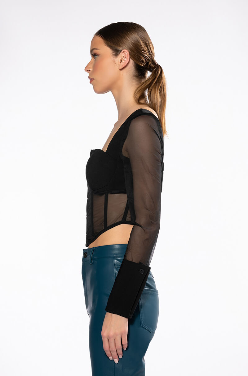 GAGA LONG SLEEVE STRUCTURED TOP