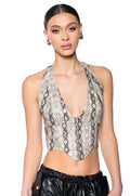 ANIMAL INSTICT HALTER NECK CORSET TOP