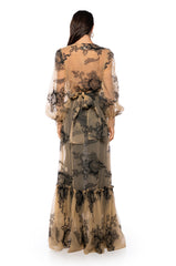 ATHENA CHIFFON DUSTER WITH APPLIQUE