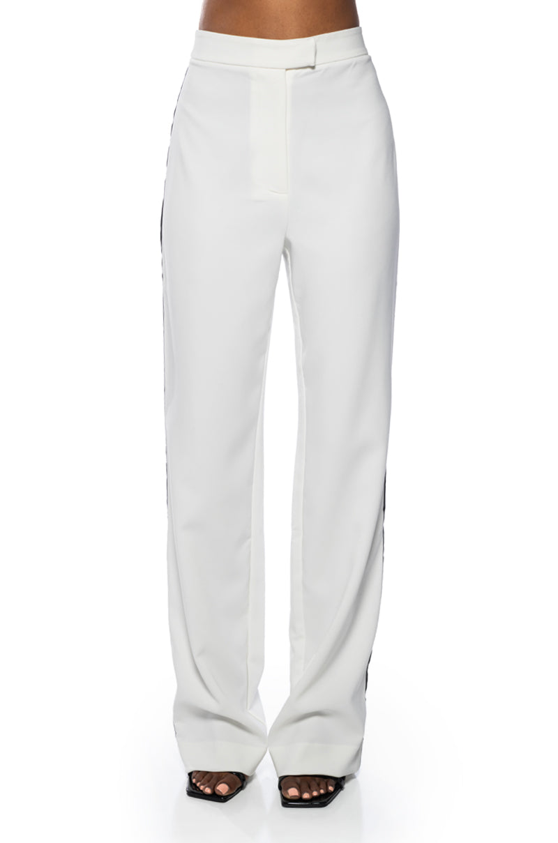 LANTIS WHITE TROUSER WITH RIBBON SEAM