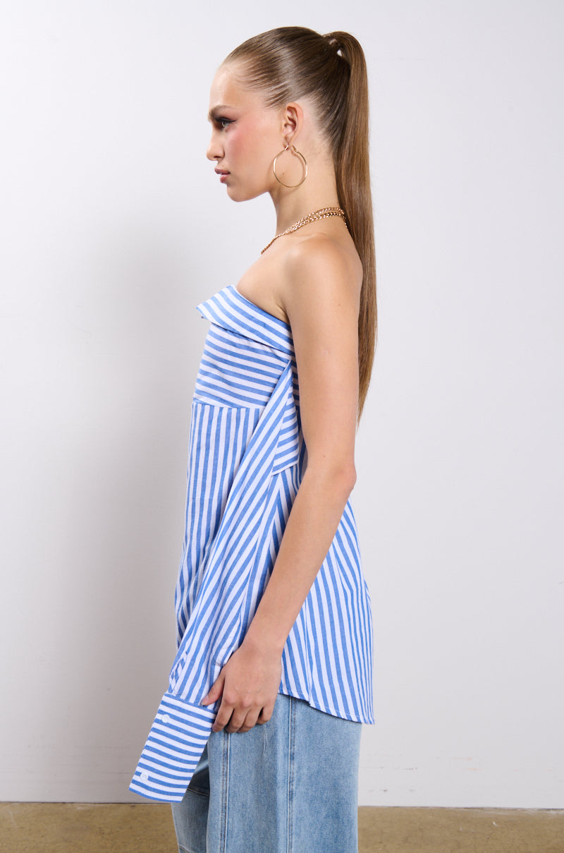 AVA STRAPLESS POPLIN MINI DRESS