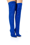 AZALEA WANG BELLA BLING STILETTO BOOT IN BLUE