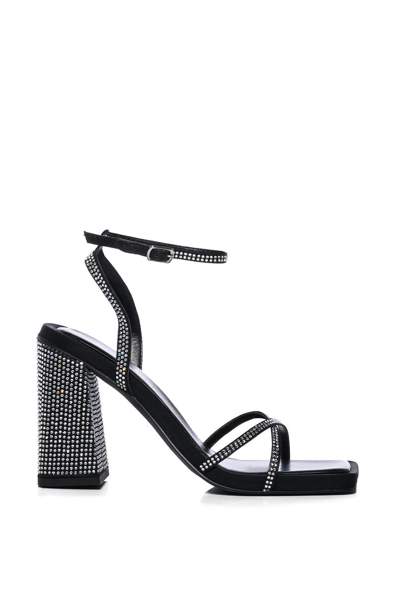 AZALEA WANG EMBELLISHED SANDAL IN BLACK