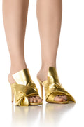 AZALEA WANG CANDY COATED MULE SANDAL IN GOLD