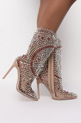 AZALEA WANG CENTER OF ATTENTION STILETTO BOOTIE IN NUDE
