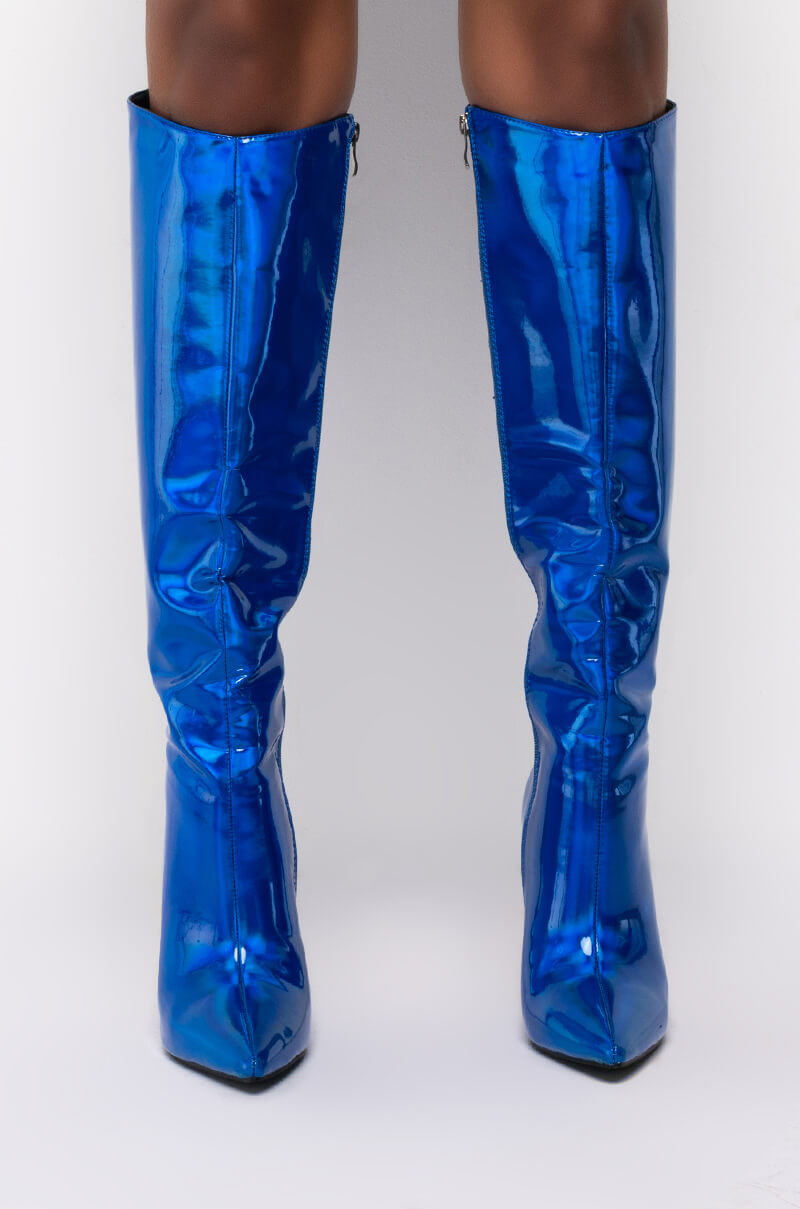 AZALEA WANG NOVA SEXY STILETTO BOOT IN BLUE
