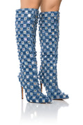 AZALEA WANG EVE DISTRESSED DENIM BOOT