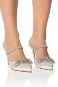 AZALEA WANG EVIT STILETTO MULE PUMP IN WHITE