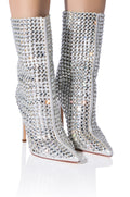 AZALEA WANG EMBELLISHED BOOTIE IN SILVER