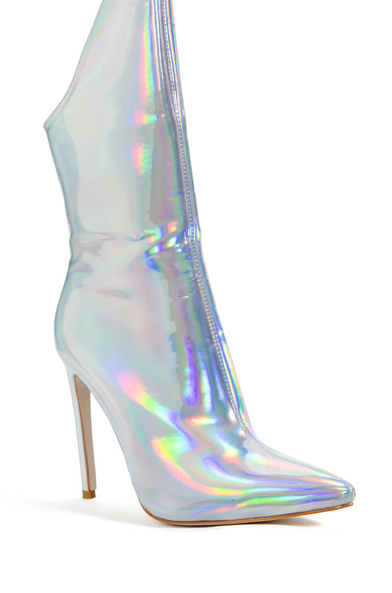 AZALEA WANG HALO SEXY STILETTO BOOTIE IN SILVER
