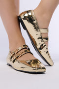 AZALEA WANG KIMBERLIE GOLD BALLET FLAT