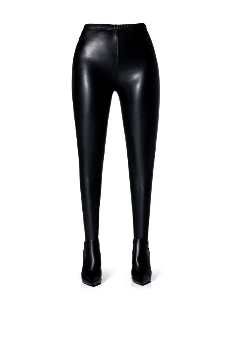 AZALEA WANG KAYKAY SEXY STILETTO SLIM BOOT PANT IN BLACK STRETCH