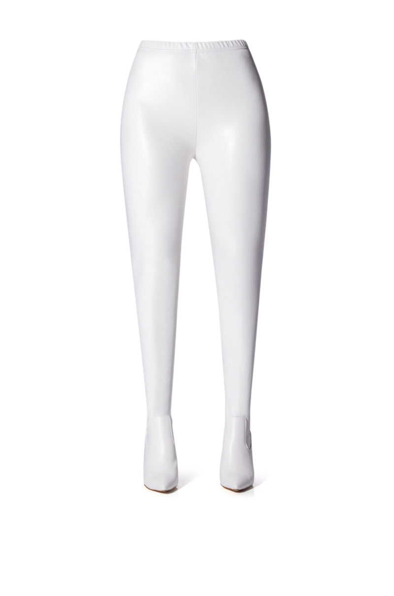 AZALEA WANG KAY KAY SEXY STILETTO SLIM BOOT PANT IN WHITE