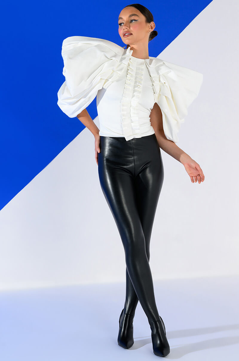 AZALEA WANG KAYKAY SEXY STILETTO SLIM BOOT PANT IN BLACK STRETCH