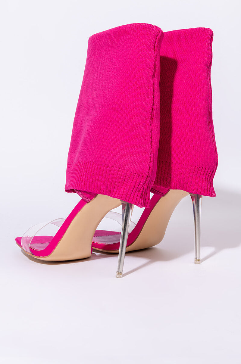 AZALEA WANG LOVE ME LIKE YOU DO STILETTO BOOTIE IN FUCHSIA