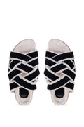 AZALEA WANG MACCOY BLACK SLIP ON FURRY SANDAL SLIPPER