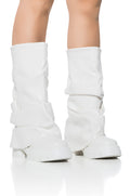 AZALEA WANG MATE MID CALF BOOT IN WHITE