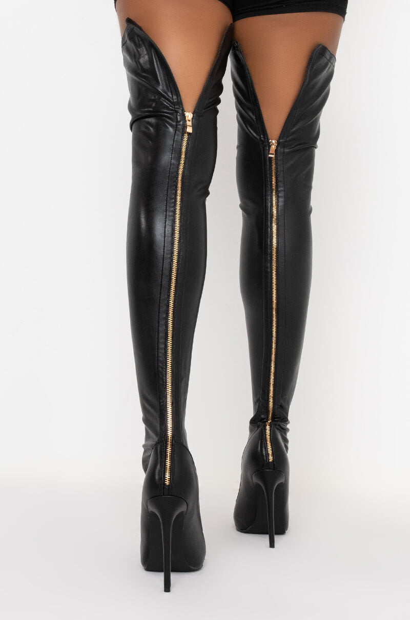 AZALEA WANG MORE THAN JUST THE NIGHT STILETTO BOOT IN BLACK