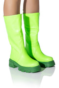 AZALEA WANG REMINGTON MONOCHROME BOOT IN GREEN