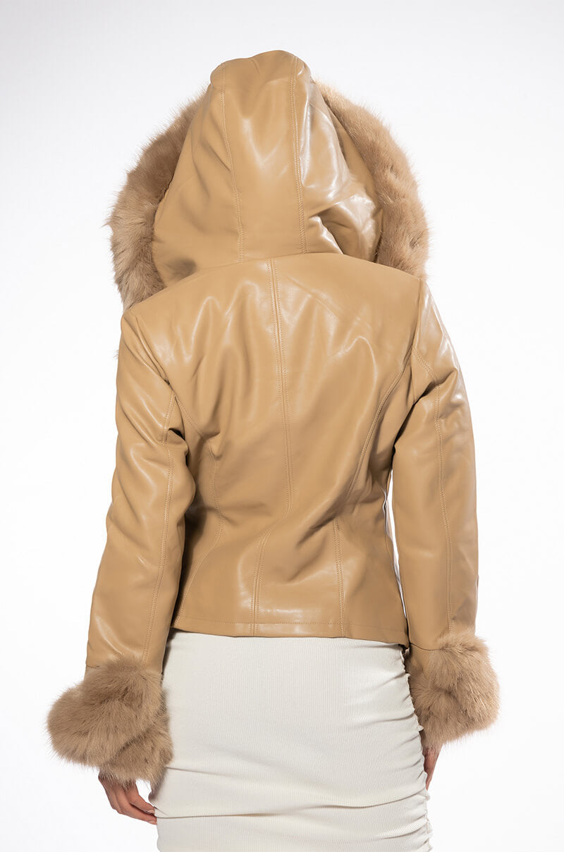 AZALEA WANG NABINA FUR LINED MOTO