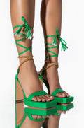 AZALEA WANG NEVER BEEN BETTER CHUNKY SANDAL IN GREEN