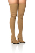 AZALEA WANG NOOR BROWN RIBBED BOOT