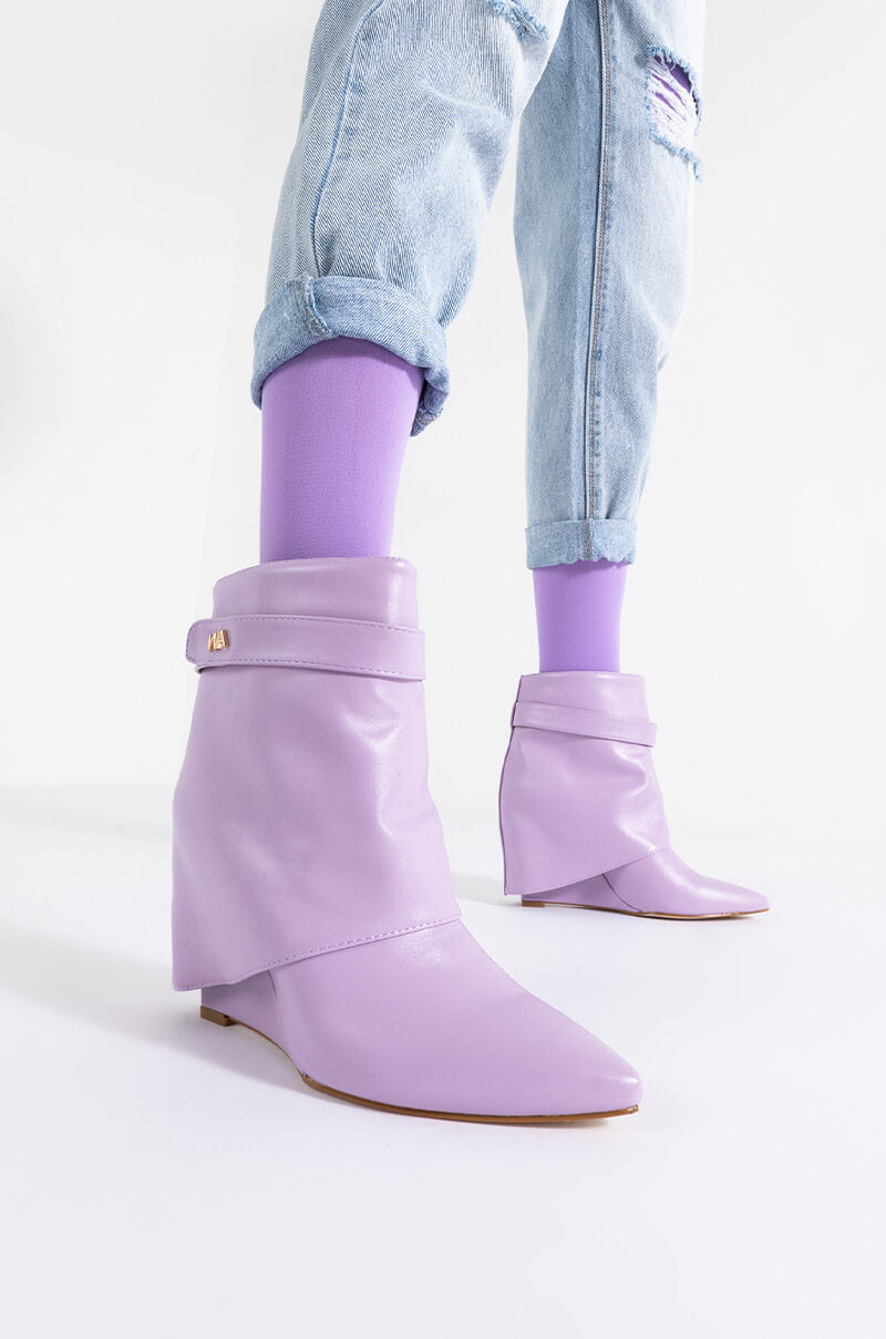 AZALEA WANG OFF THE GRID WEDGE BOOTIE IN PURPLE