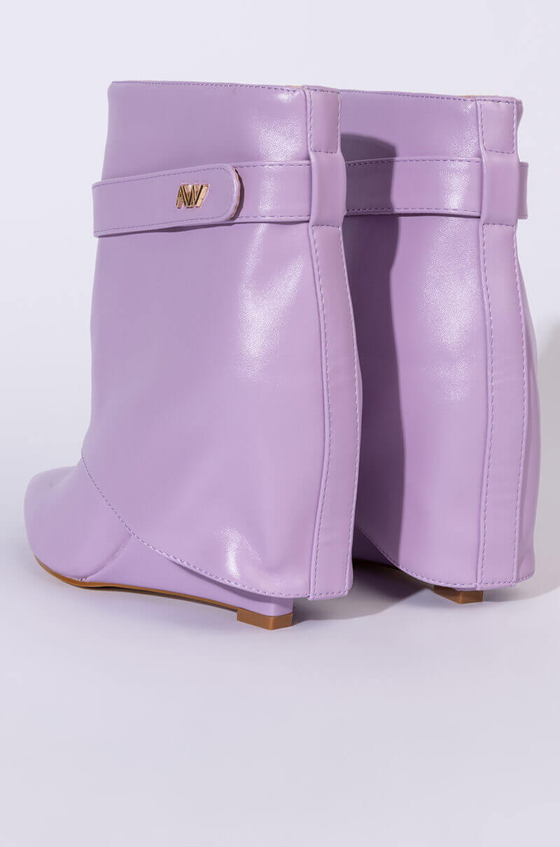 AZALEA WANG OFF THE GRID WEDGE BOOTIE IN PURPLE