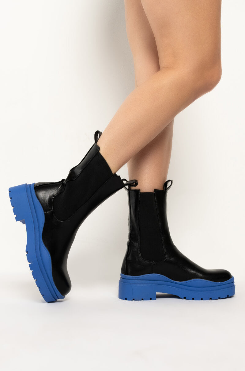 AZALEA WANG ONLY IN MY DREAMS FLATFORM BOOTIE IN PERIWINKLE