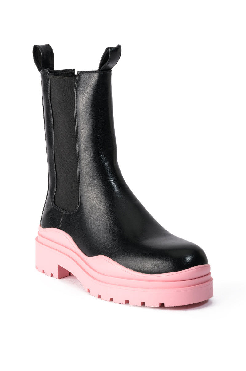 AZALEA WANG ONLY IN MY DREAMS FLATFORM BOOTIE IN PINK