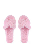 AZALEA WANG PEABODY PINK FUZZY SLIP ON SANDAL