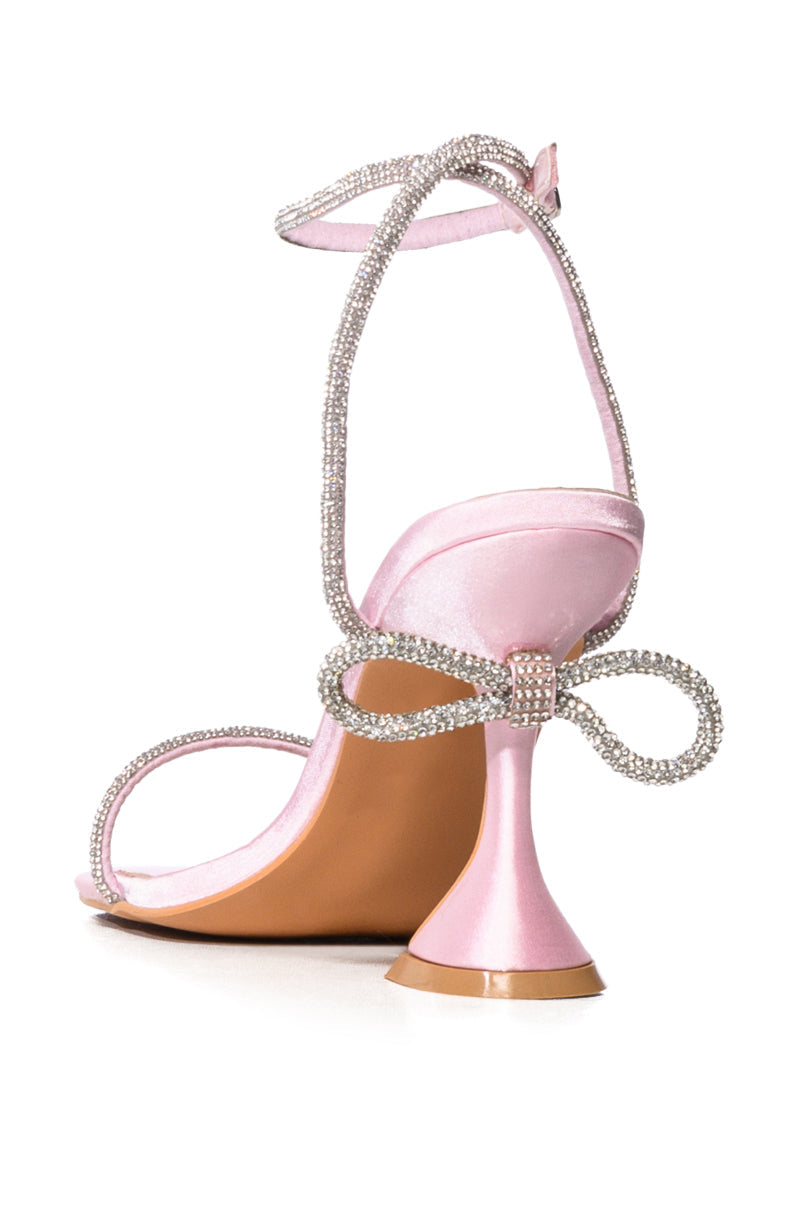 AZALEA WANG RENATA PINK SILVER PIPING STILETTO SANDAL