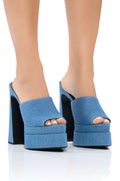AZALEA WANG RHEYA CHUNKY MULE IN DENIM