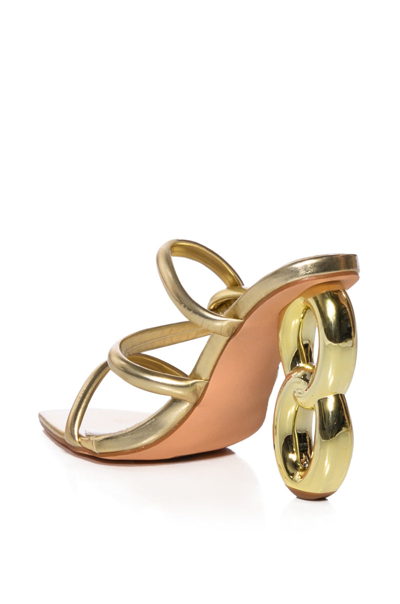 AZALEA WANG YAMKA GOLD CHAIN LINK NOVELTY SANDAL
